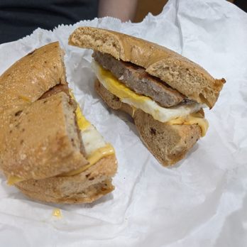 Royal Bagel Bakery - Sausage, egg, and cheese on sun dried tomato bagel - Delis Near Me - Germantown, Maryland Royal Bagel Bakery - Sausage, egg, and cheese on sun dried tomato bagel - Delis Near Me - Germantown, Maryland