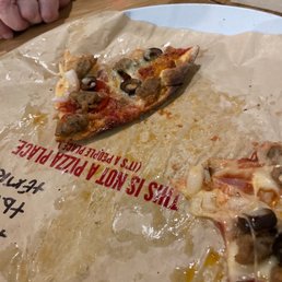 Mode made our way- extra cheese, pepperoni Italian sausage onion and olives. Yum!!!