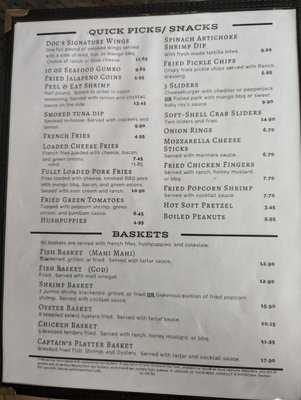 Menu photo 2 Doc's Oyster Bar Valparaiso, FL Menu photo 2 Doc's Oyster Bar Valparaiso, FL