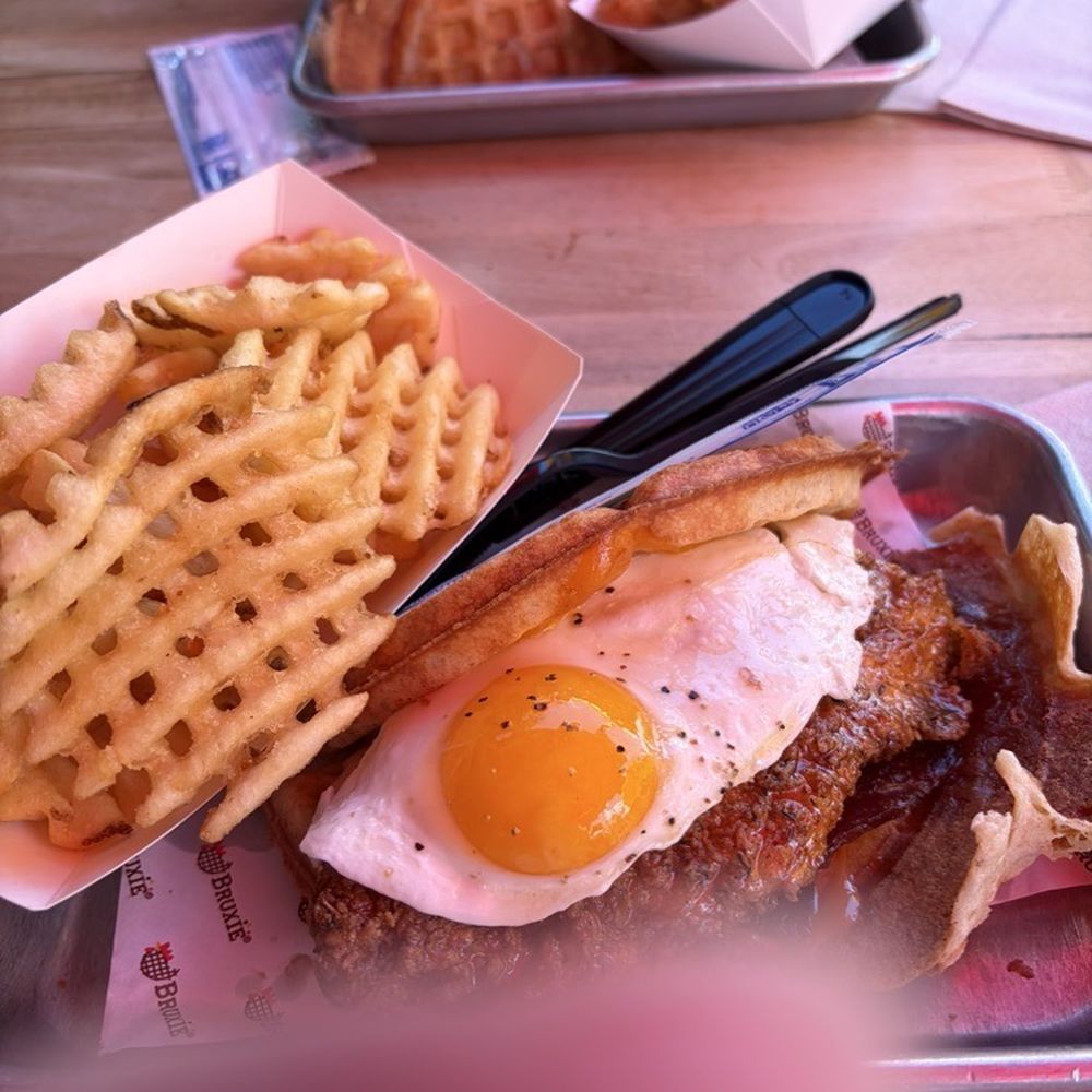 Bruxie - SUPER CLUCK! Side of waffle fries - Sandwiches Near Me - Orange, California