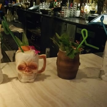 Three Dots and A Dash - First round of drinks (banana daiquiri/pain killer 639/Mai Tai) - Asian Fusion Near Me - Chicago, Illinois Three Dots and A Dash - First round of drinks (banana daiquiri/pain killer 639/Mai Tai) - Asian Fusion Near Me - Chicago, Illinois
