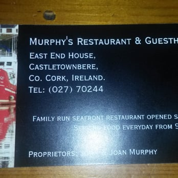 Murphys Restaurant - Business card - Seafood Near Me - Castletownbere, Colorado Murphys Restaurant - Business card - Seafood Near Me - Castletownbere, Colorado