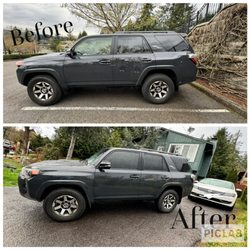 Pattys window tinting - Before is top & Bottom is After