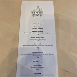 L'Apéro - 10/22/22 menu