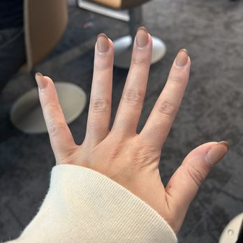 Tivvy Nails & Spa - Dip matte, brown french - Nail Salons Near Me - Chicago, Illinois