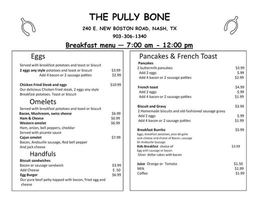 Menu photo 1 The Pully Bone Nash, TX