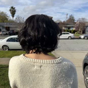 Moonlight Beauty Salon - Asked for a layered bob that sits an inch or two above my shoulders and a perm to give it some volume. - Hair Salons Near Me - San Jose, California