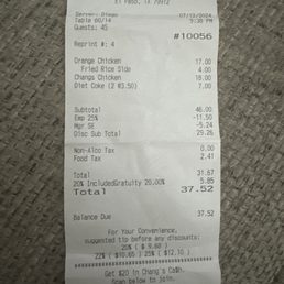 Copy of the check.