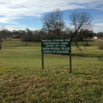 Centennial Park - Centennial Park sign. Run by Jefferson City Parks & Rec, on the West side of Carson-Newman college campus. - Parks Near Me - Jefferson City, Tennessee