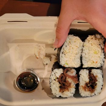 Musubi Square - You get 2 pieces (when you order 1) so it's 1 long one cut in half - Asian Fusion Near Me - Anaheim, California Musubi Square - You get 2 pieces (when you order 1) so it's 1 long one cut in half - Asian Fusion Near Me - Anaheim, California