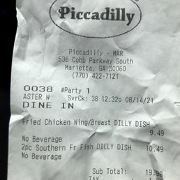 the receipt for the restaurant the receipt for the restaurant