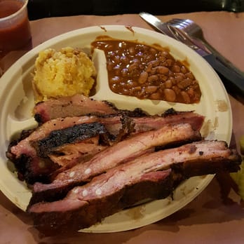 Stiles Switch BBQ & Brew - Brisket and pork spare ribs 2-meat combo - Barbeque Near Me - Austin, Texas Stiles Switch BBQ & Brew - Brisket and pork spare ribs 2-meat combo - Barbeque Near Me - Austin, Texas