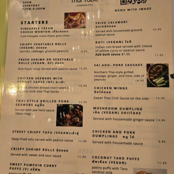 Thai Table  - Menu 12/25/2025 - Thai Near Me - Berkeley, California