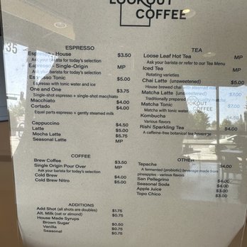 Lookout Coffee - Menu - Coffee & Tea Near Me - Campbell, California Lookout Coffee - Menu - Coffee & Tea Near Me - Campbell, California