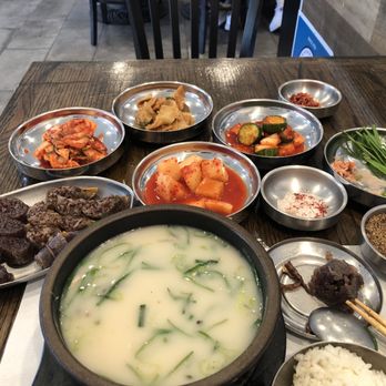 Moobongri Soondae - La Crescenta - Soondae Jungsik = blood sausage combo with pork hot soup & banchan= side dishes / included xs shrimp anchovy?? & chive & kimchis - Korean Near Me - Glendale, California Moobongri Soondae - La Crescenta - Soondae Jungsik = blood sausage combo with pork hot soup & banchan= side dishes / included xs shrimp anchovy?? & chive & kimchis - Korean Near Me - Glendale, California