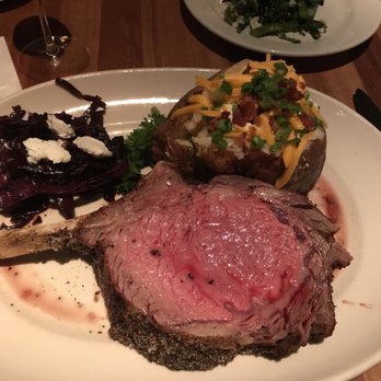Hillstone Restaurant - Roasted Prime Rib with poached red cabbage and loaded baked potato - all fantastic! - New American Near Me - Winter Park, Florida Hillstone Restaurant - Roasted Prime Rib with poached red cabbage and loaded baked potato - all fantastic! - New American Near Me - Winter Park, Florida