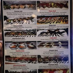 Specialty roll menu. Specialty roll menu.