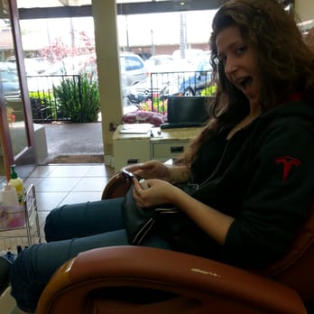 Classy Nails - Laura getting ready for her pedicure. - Nail Salons Near Me - Campbell, California