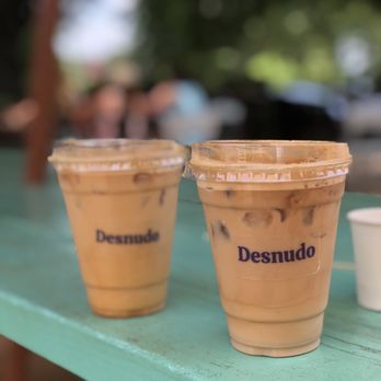 Desnudo Coffee - Iced vanilla miso and dirty chai latte - Coffee Roasteries Near Me - Austin, Texas