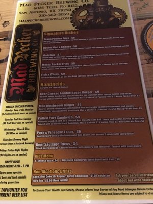 Menu photo 8 Mad Pecker Brewing San Antonio, TX