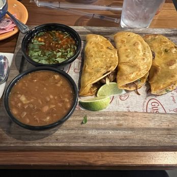 Gustavo's Mexican Grill, Norton Commons - Birria Tacos with Jalepeno Ranch (top left) - Mexican Near Me - Prospect, Kentucky Gustavo's Mexican Grill, Norton Commons - Birria Tacos with Jalepeno Ranch (top left) - Mexican Near Me - Prospect, Kentucky