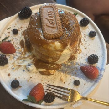 Escape 360 - Biscoff pancakes the topping wasn't too sweet just right - Cafes Near Me - McKinney, Texas