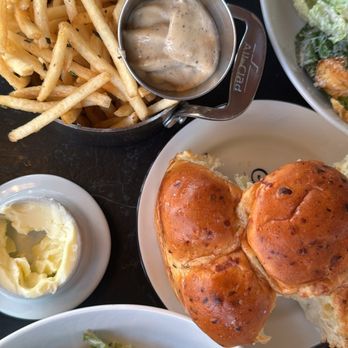 Stillwell's - Caesar Salad with a side of fries and their bread - Steakhouses Near Me - Dallas, Texas Stillwell's - Caesar Salad with a side of fries and their bread - Steakhouses Near Me - Dallas, Texas