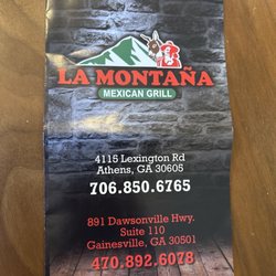 La Montaña Mexican Grill - La Montana Mexican Grill menu current as of July 18, 2026