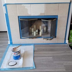 Rob’s Odd Jobs - Step One - Paint the ceramic tile charcoal black.