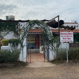 the entrance to the restaurant