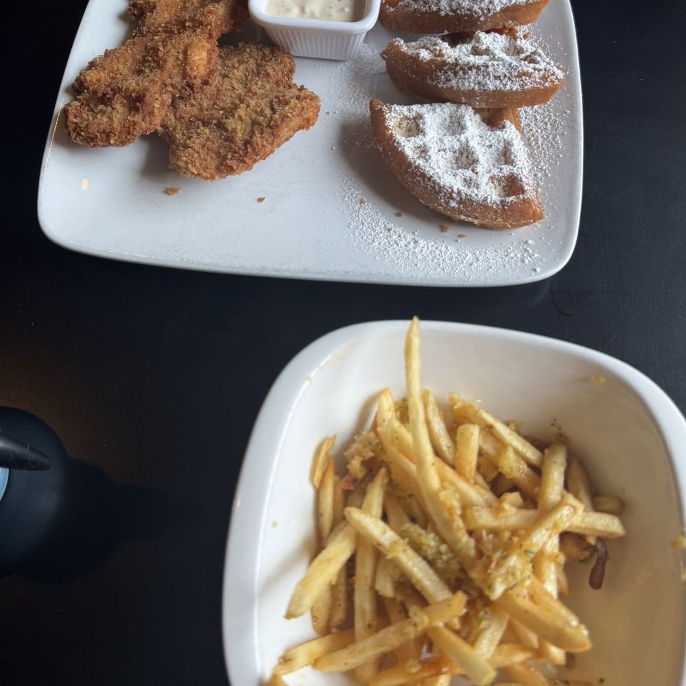 Break Your Fast - Chicken & Waffles and Garlic Fries - American Near Me - Union City, California Break Your Fast - Chicken & Waffles and Garlic Fries - American Near Me - Union City, California