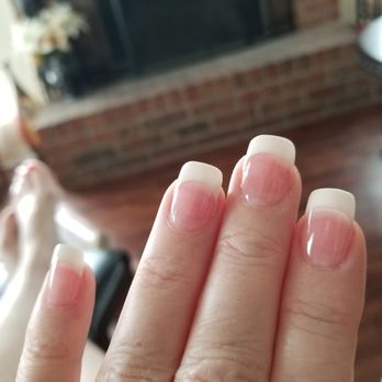 Silky Nails - The pink exceeds my natural free edge making my nail bed look oddly long. - Nail Salons Near Me - Irving, Texas