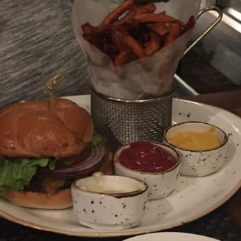 Savor - Hamburger with sweet potato fries - New American Near Me - Atlanta, Georgia Savor - Hamburger with sweet potato fries - New American Near Me - Atlanta, Georgia