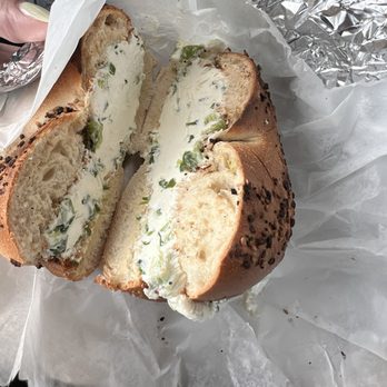 Bagel Girl - Everything Bagel with scallion cream cheese - Bagels Near Me - North White Plains, New York