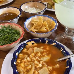 Mini menudo, limonada and green chilaquiles