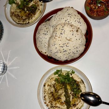 Sifr - Tasting menu opening course: hummus and pita - Middle Eastern Near Me - Chicago, Illinois Sifr - Tasting menu opening course: hummus and pita - Middle Eastern Near Me - Chicago, Illinois