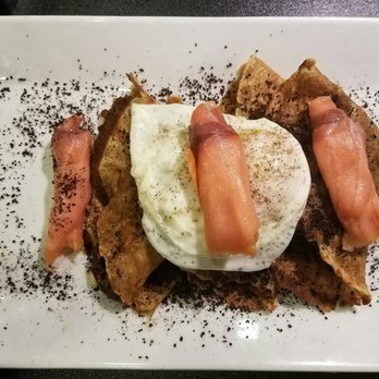 Waffles Incaffeinated - South Side - Crepe with mushroom , baby spinach, espresso dust. Topping of smoked salmon & egg - Breakfast & Brunch Near Me - Pittsburgh, Pennsylvania Waffles Incaffeinated - South Side - Crepe with mushroom , baby spinach, espresso dust. Topping of smoked salmon & egg - Breakfast & Brunch Near Me - Pittsburgh, Pennsylvania