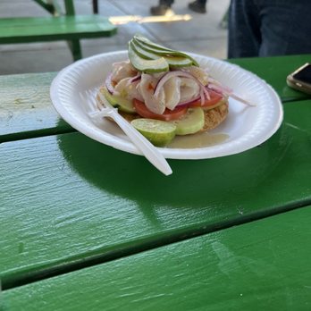 Mariscos El Nayarita - Tostada with scallops - Food Trucks Near Me - Bakersfield, California