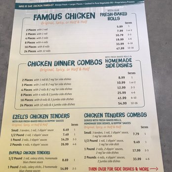 Ezell's Famous Chicken - Front of menu - Southern Near Me - Spokane, Washington Ezell's Famous Chicken - Front of menu - Southern Near Me - Spokane, Washington