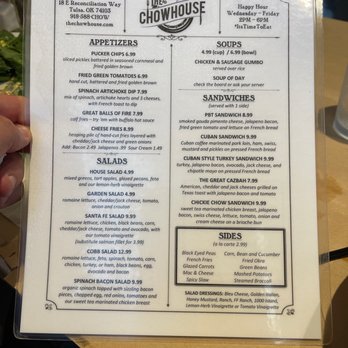 The Chowhouse - Menu - American Near Me - Tulsa, Oklahoma The Chowhouse - Menu - American Near Me - Tulsa, Oklahoma