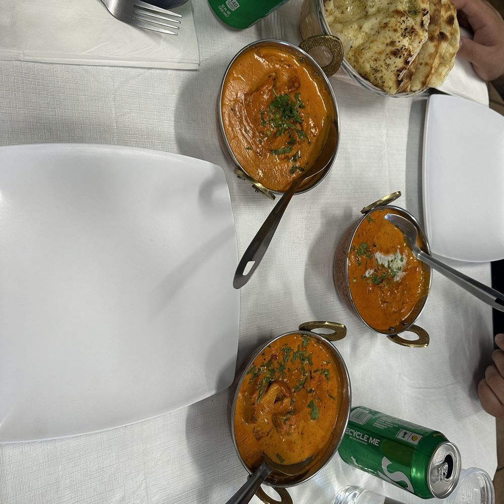 Chicken Tikka Masala(far left) Butter Chicken (middle) Malai Chicken Tikka(far right) Chicken Tikka Masala(far left) Butter Chicken (middle) Malai Chicken Tikka(far right)