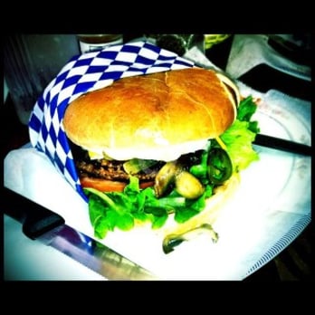 Olive Burger - Can you believe THIS is their veggie burger?! - Burgers Near Me - Richardson, Texas