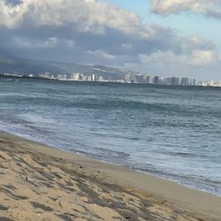 View of town from beach