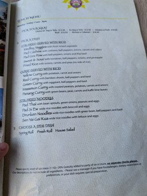 Menu photo 4 Onny's Thai Restaurant San Marcos, CA
