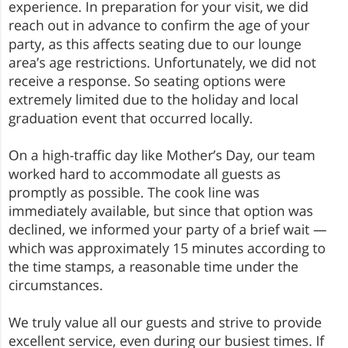 Primo Grill - Terrible Response. - Mediterranean Near Me - Tacoma, Washington
