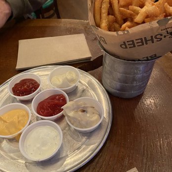 Black Sheep - Salt and pepper fries with dipping sauces - Burgers Near Me - Springfield, Missouri Black Sheep - Salt and pepper fries with dipping sauces - Burgers Near Me - Springfield, Missouri