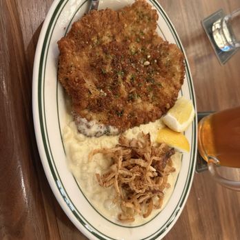 Great Heart Brewing - The amazing pork schnitzel with kasespatzle.  Upgraded side. - Burgers Near Me - Olivette, Missouri