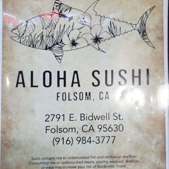 Aloha Sushi - Menu front page - Sushi Bars Near Me - Folsom, California