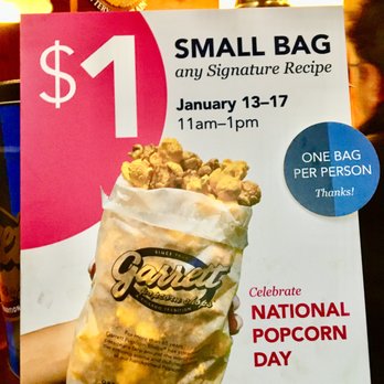 Garrett Popcorn Shops - January 13, 2020-a week-long celebration of National Popcorn Day! - Popcorn Shops Near Me - Chicago, Illinois