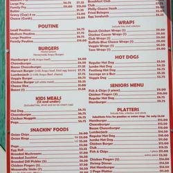 Baker's Fries - Menu